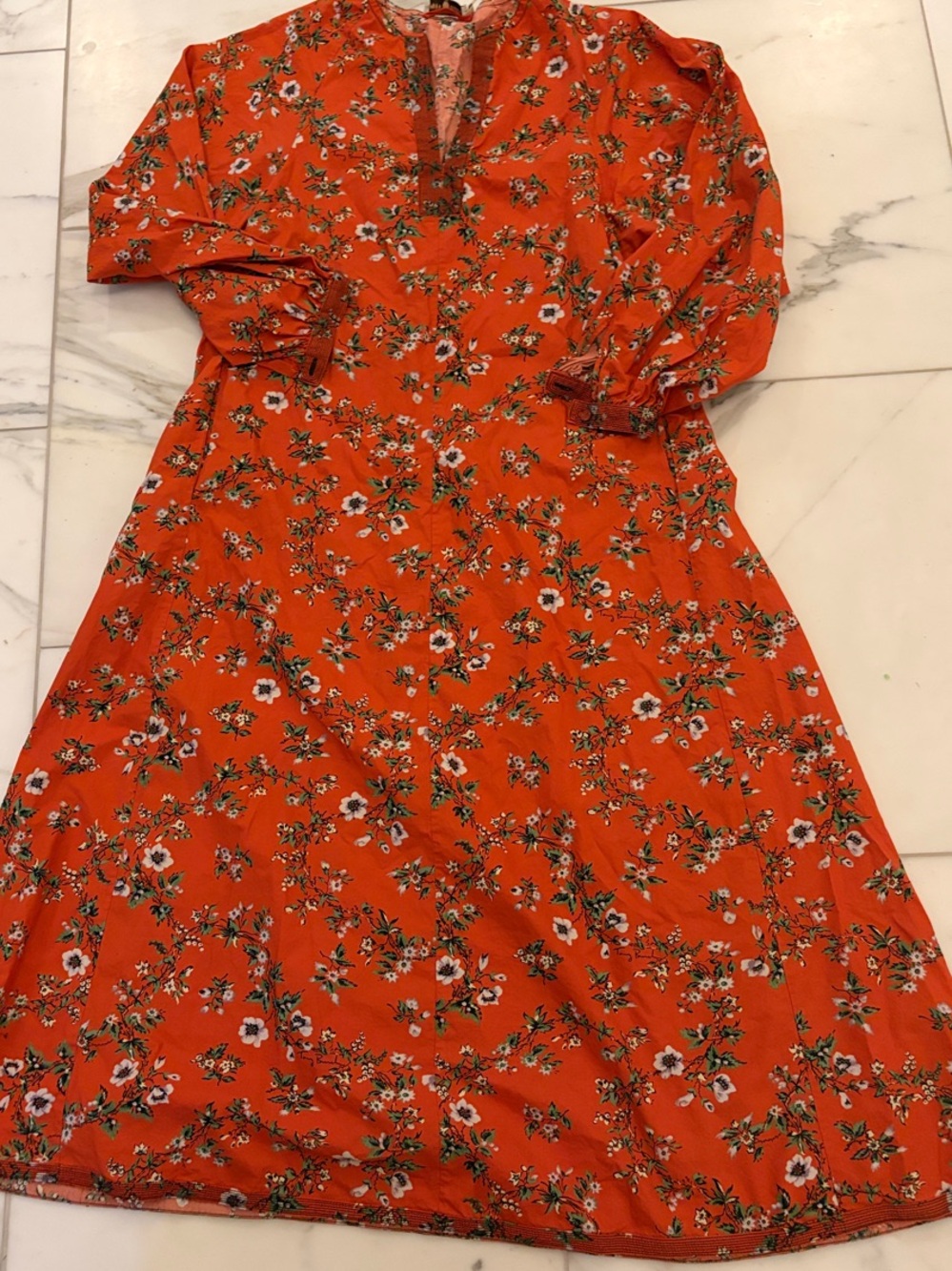 Tory Burch Orange Floral Maxi Dress